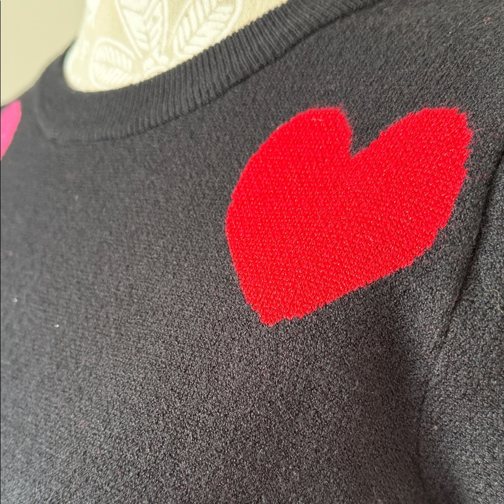 Heart Patterned Black Sweater - Picture 10 of 14